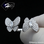 WOMEN 925 STERLING SILVER ICY BLING CZ BUTTERFLY SILVER RING SIZE 6-9*SR150