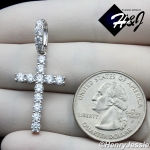 MEN WOMEN 925 STERLING SILVER ICY BLING DIAMOND CROSS CHARM PENDANT*SP276