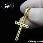 MEN WOMEN 925 STERLING SILVER ICY BLING DIAMOND GOLD CROSS CHARM PENDANT*GP276
