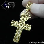 MEN WOMEN 925 STERLING SILVER ICY BAGUETTE DIAMOND GOLD CROWN CROSS CHARM PENDANT*GP287
