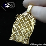 MEN 925 STERLING SILVER ICY LAB DIAMOND GOLD BLING 3D JESUS FACE CHARM PENDANT*GP291