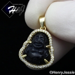 MEN WOMEN 925 STERLING SILVER BLACK ONYX/JADE/RED/PURPLE/PINK GOLD/SILVER BUDDHA PENDANT*SP283