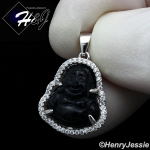 MEN WOMEN 925 STERLING SILVER BLACK ONYX/JADE/RED/PURPLE/PINK GOLD/SILVER BUDDHA PENDANT*SP283