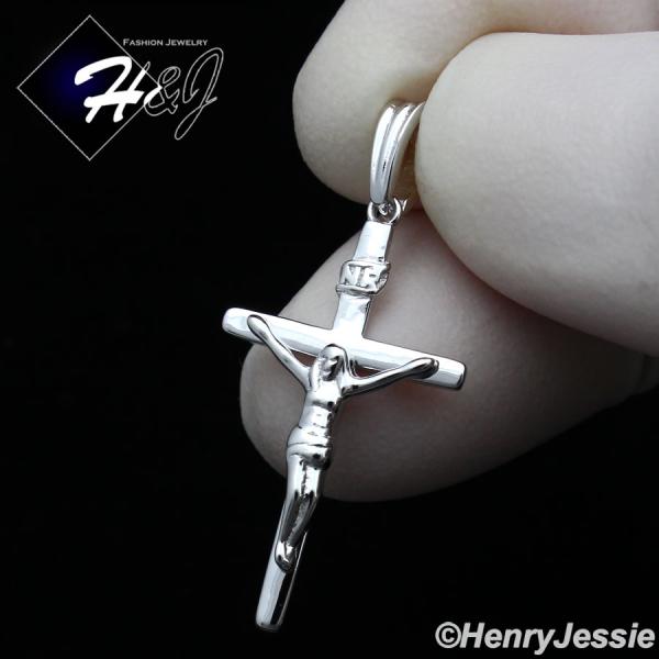 MEN WOMEN 925 STERLING SILVER SMALL JESUS CHRIST CROSS CRUCIFIX CHARM PENDANT*SP293