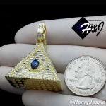 925 STERLING SILVER ICY DIAMOND SILVER EYE OF HORUS 3D GOLD PYRAMID PENDANT*GP312