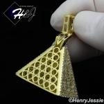925 STERLING SILVER ICY DIAMOND SILVER EYE OF HORUS 3D GOLD PYRAMID PENDANT*GP312
