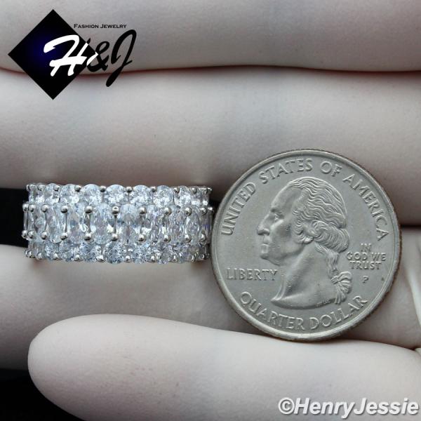 MEN WOMEN 925 STERLING SILVER FULL ICY DIAMOND 10MM BLING WEDDING BAND RING*SR154