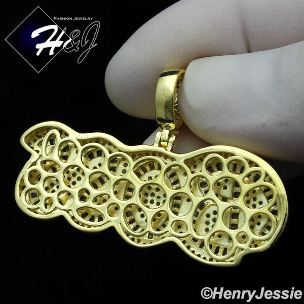 MEN WOMEN 925 STERLING SILVER ICY BAGUETTE DIAMOND GOLD 