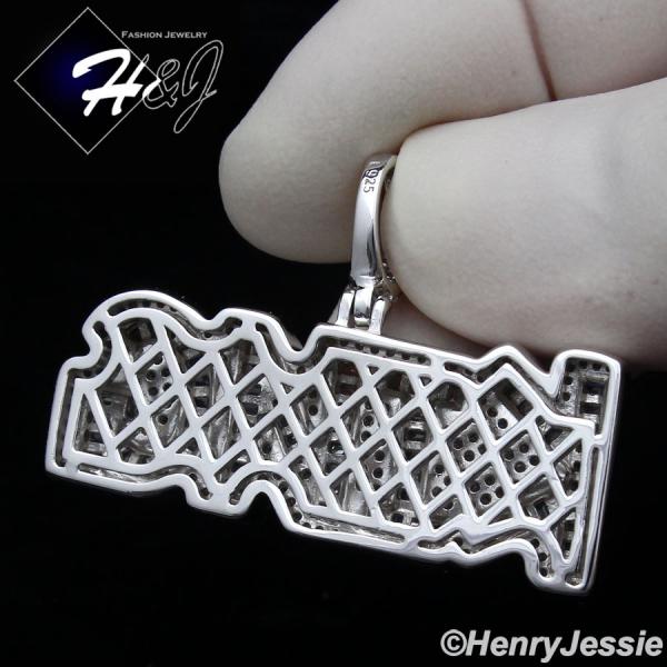 MEN 925 STERLING SILVER ICY BAGUETTE DIAMOND 