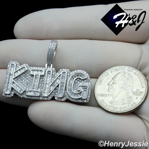 MEN 925 STERLING SILVER ICY BAGUETTE DIAMOND 