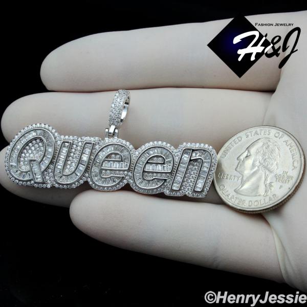 MEN 925 STERLING SILVER ICY BAGUETTE DIAMOND 3D SILVER 