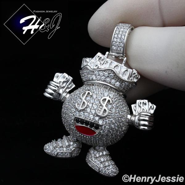 MEN 925 STERLING SILVER ICY DIAMOND 3D 