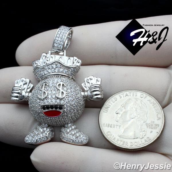 MEN 925 STERLING SILVER ICY DIAMOND 3D 