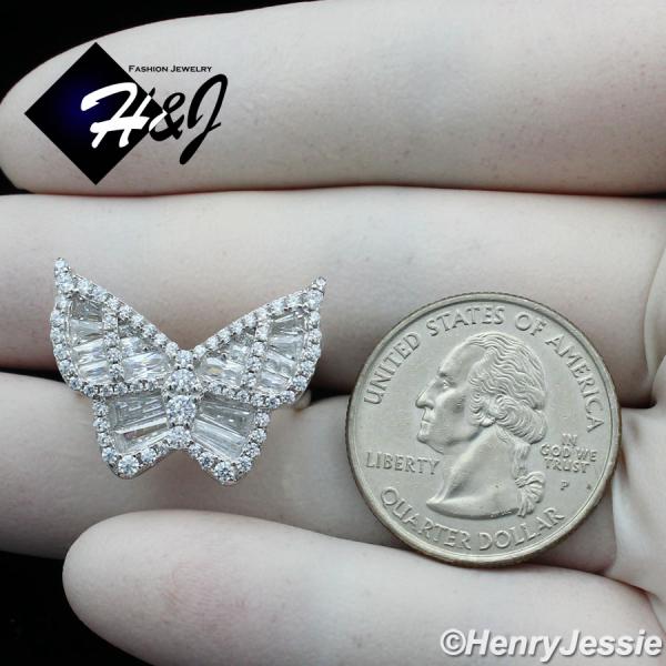 WOMEN 925 STERLING SILVER ICY BAGUETTE CZ BUTTERFLY SILVER RING SIZE 6-9*SR165