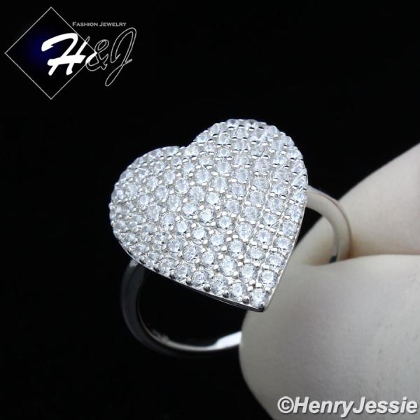 WOMEN 925 STERLING SILVER BLING HEART SHAPE ENGAGEMENT RING SIZE 6-9*SR167