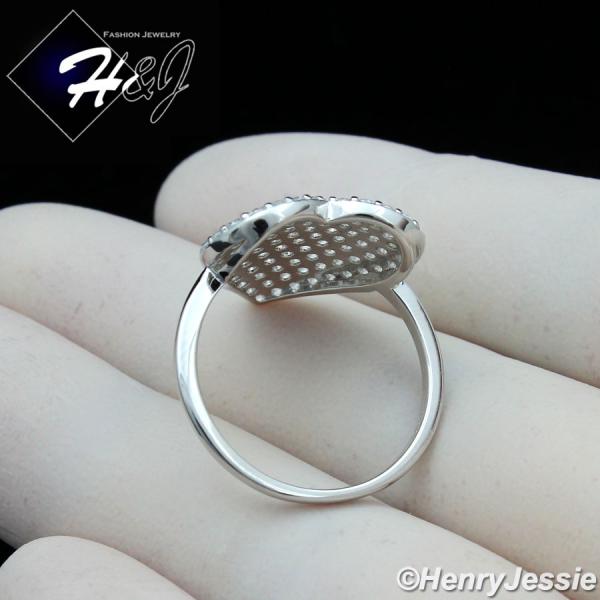 WOMEN 925 STERLING SILVER BLING HEART SHAPE ENGAGEMENT RING SIZE 6-9*SR167