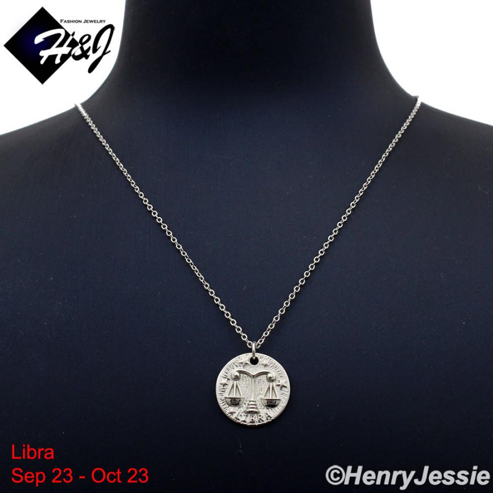 WOMEN 925 STERLING SILVER "LIBRA" ZODIAC HORSCOPE PENDANT CHAIN NECKLACE*WN12