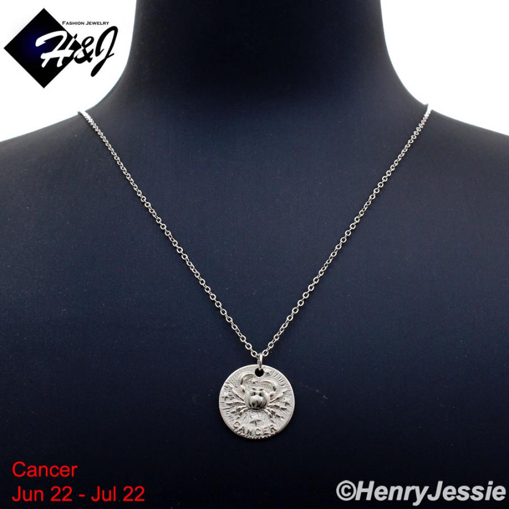 WOMEN 925 STERLING SILVER "CANCER" ZODIAC HORSCOPE PENDANT CHAIN NECKLACE*WN12