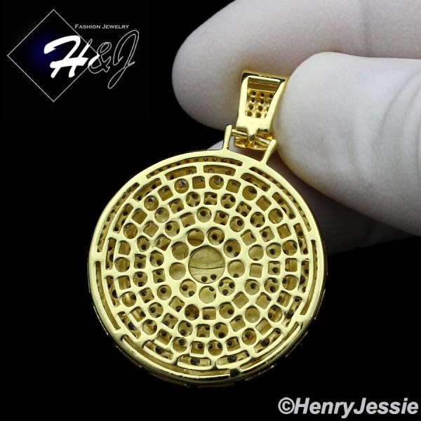 MEN 925 STERLING SILVER ICY DIAMOND GOLD EGYPTIAN EYE OF HORUS CHARM PENDANT*GP204