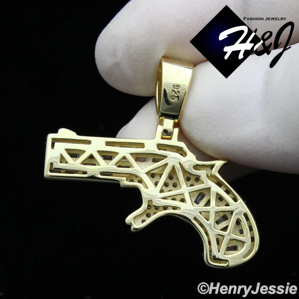 MEN WOMEN 925 STERLING SILVER ICY BLING DIAMOND GOLD 3D 