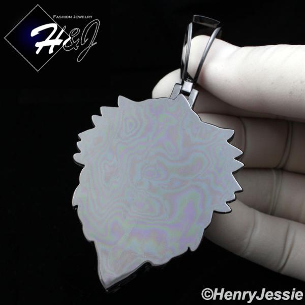 MEN 14K BLACK GOLD FINISH ICED BLING BLACK 3D LION KING HEAD PENDANT*BBP5