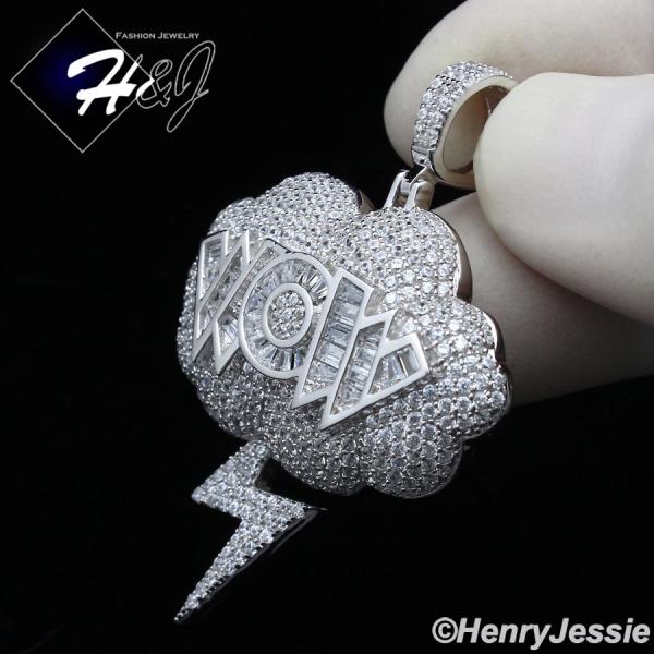 MEN 925 STERLING SILVER ICY DIAMOND HIP HOP 