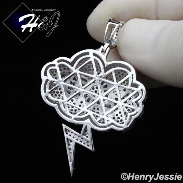 MEN 925 STERLING SILVER ICY DIAMOND HIP HOP 