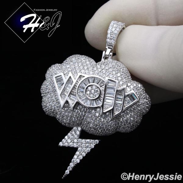 MEN 925 STERLING SILVER ICY DIAMOND HIP HOP 