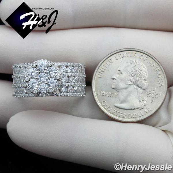 WOMEN SOLID 925 STERLING SILVER ICY BLING CZ ROUND SHAPE ENGAGEMENT RING*SR201