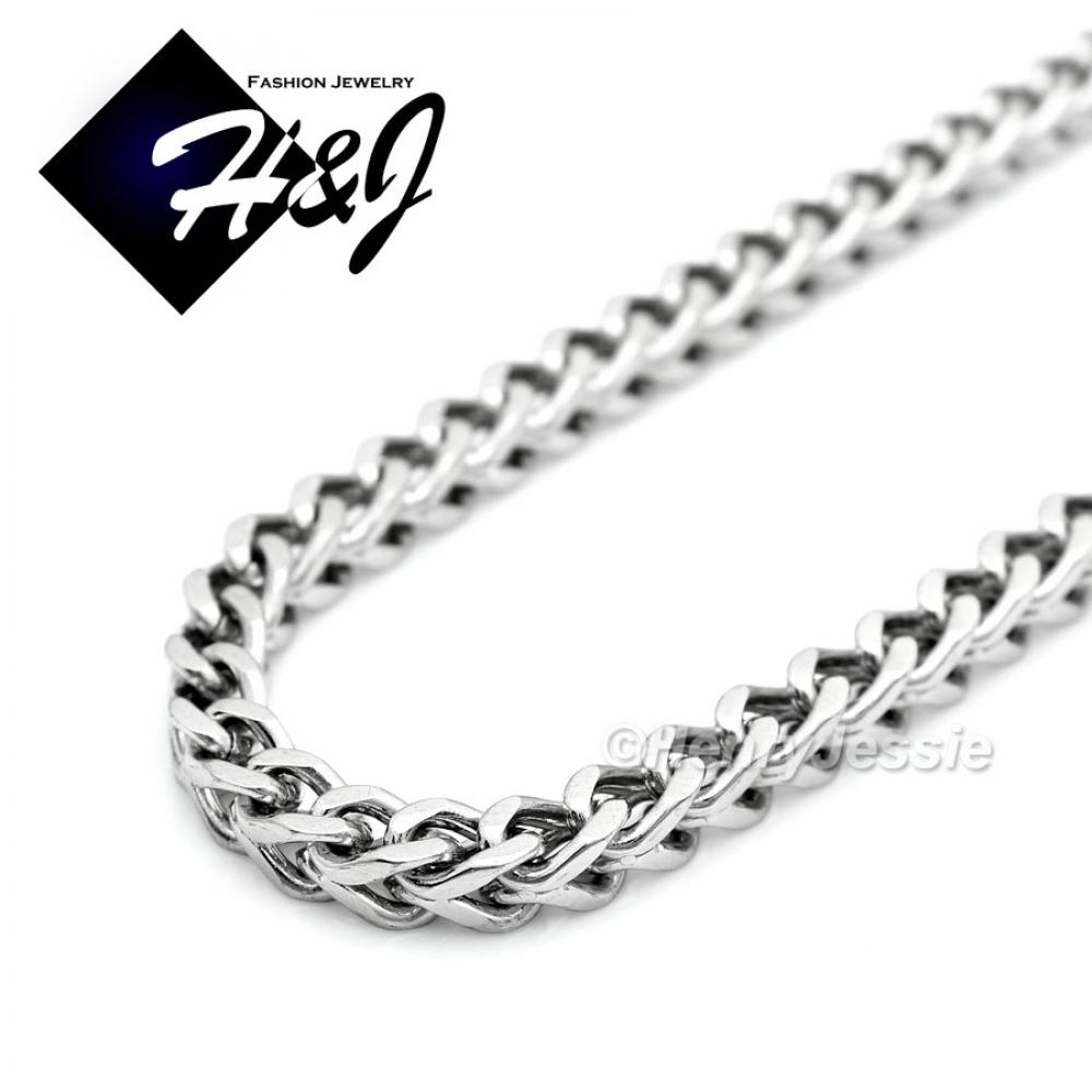 MEN's Stainless Steel 6mm Silver Franco Box Cuban Curb Chain Necklace*24"30"36