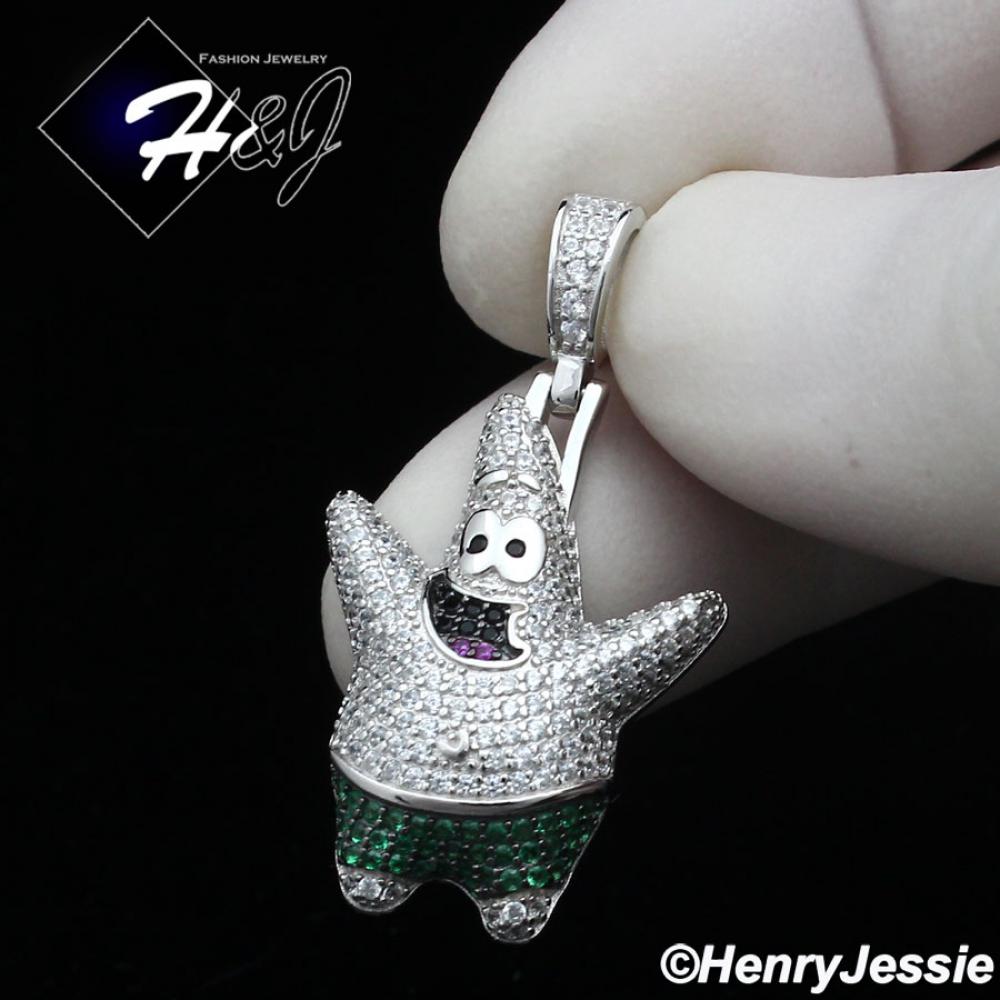 925 STERLING SILVER ICY BLING CZ 3D CARTOON PENDANT*SP416