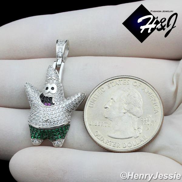 925 STERLING SILVER ICY BLING CZ 3D CARTOON PENDANT*SP416
