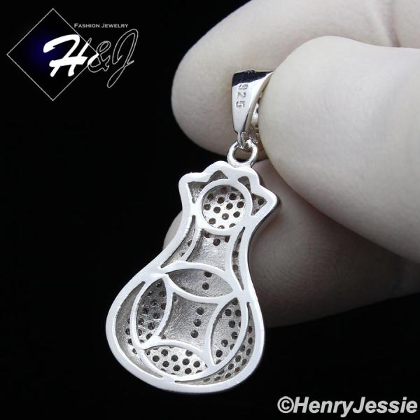 925 STERLING SILVER ICY BLING CZ GOLD PLATED/SILVER 3D MONEY BAG PENDANT*SP250
