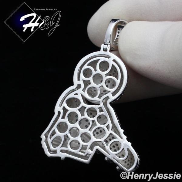 MEN SOLID 925 STERLING SILVER ICY BLING CZ SOCCER FOOTBALL SHOE BALL PENDANT*SP304