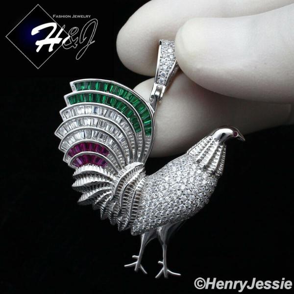 MEN WOMEN SOLID 925 STERLING SILVER ICY BLING CZ 3D CORK CHARM PENDANT*SP380