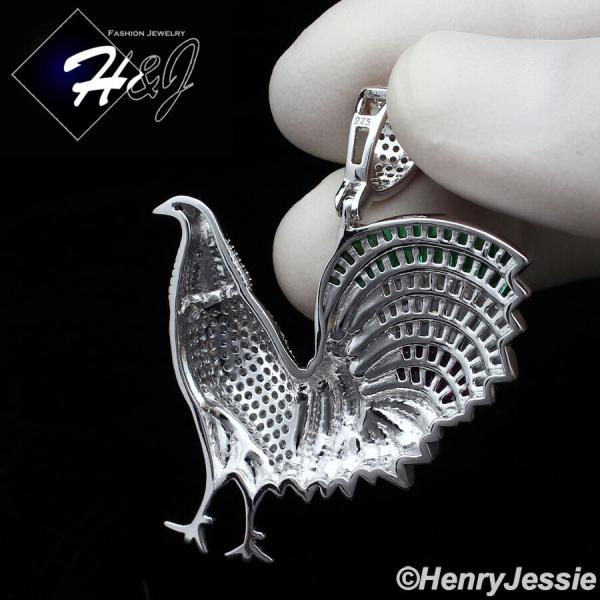 MEN WOMEN SOLID 925 STERLING SILVER ICY BLING CZ 3D CORK CHARM PENDANT*SP380