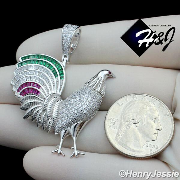 MEN WOMEN SOLID 925 STERLING SILVER ICY BLING CZ 3D CORK CHARM PENDANT*SP380