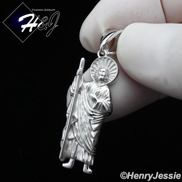 MEN WOMEN 925 STERLING SILVER PLAIN GOLD PLATED/SILVER SAN JUDAS PENDANT*SP389