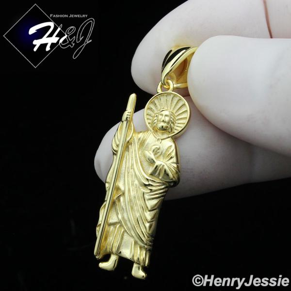 MEN WOMEN 925 STERLING SILVER PLAIN GOLD PLATED/SILVER SAN JUDAS PENDANT*SP389