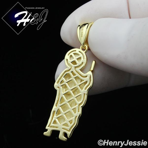 MEN WOMEN 925 STERLING SILVER PLAIN GOLD PLATED/SILVER SAN JUDAS PENDANT*SP389