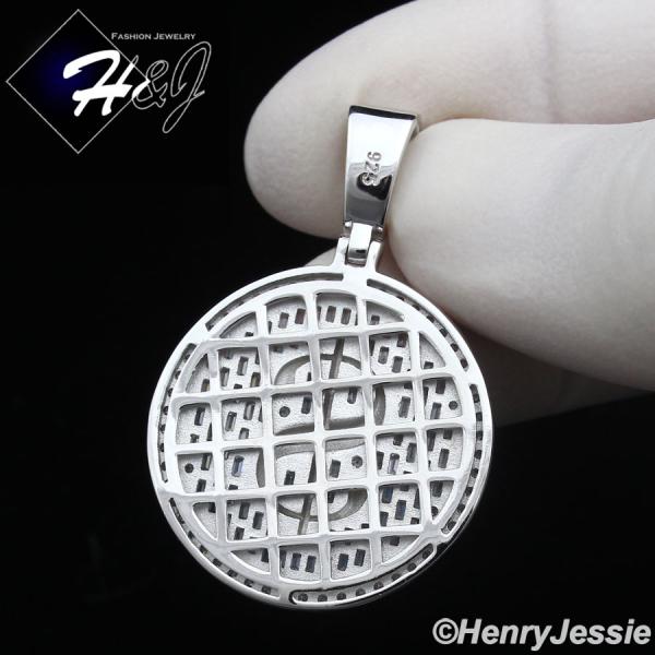 925 STERLING SILVER ICY BLING CZ GOLD PLATED/SILVER DOLLAR $ SIGN ROUND PENDANT*SP407