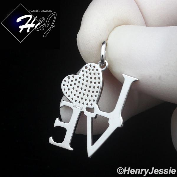 925 STERLING SILVER ICY CZ GOLD PLATED/SILVER LETTER 