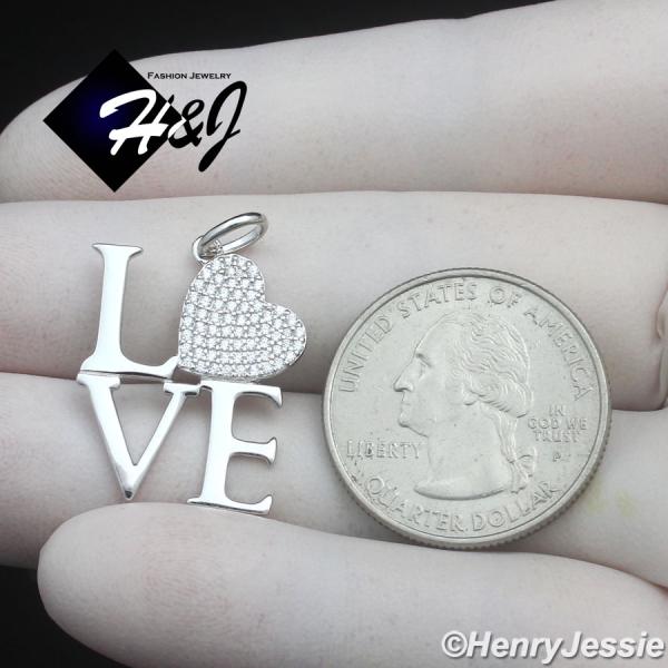 925 STERLING SILVER ICY CZ GOLD PLATED/SILVER LETTER 