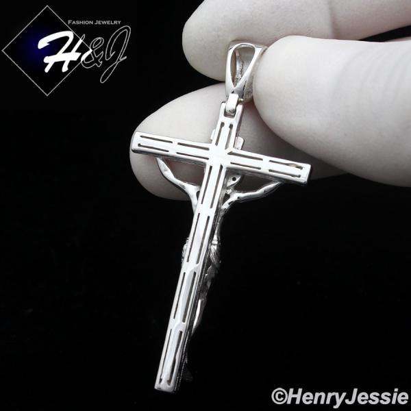 925 STERLING SILVER JESUS CHRIST CROSS CRUCIFIX GOLD PLATED/SILVER PENDANT*SP423
