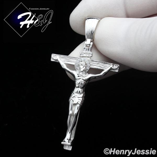 925 STERLING SILVER JESUS CHRIST CROSS CRUCIFIX GOLD PLATED/SILVER PENDANT*SP423