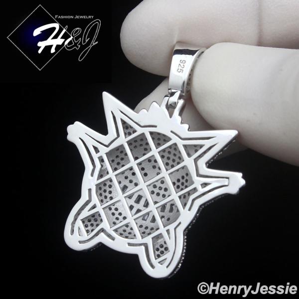 MEN SOLID 925 STERLING SILVER ICY BLING CZ 3D HIPHOP CARTOON PENDANT*P504