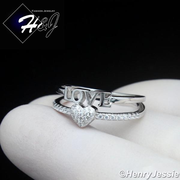 WOMEN 925 STERLING SILVER ICY CZ HEART GOLD PLATED/SILVER 