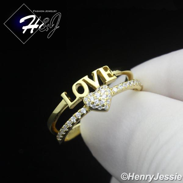 WOMEN 925 STERLING SILVER ICY CZ HEART GOLD PLATED/SILVER 