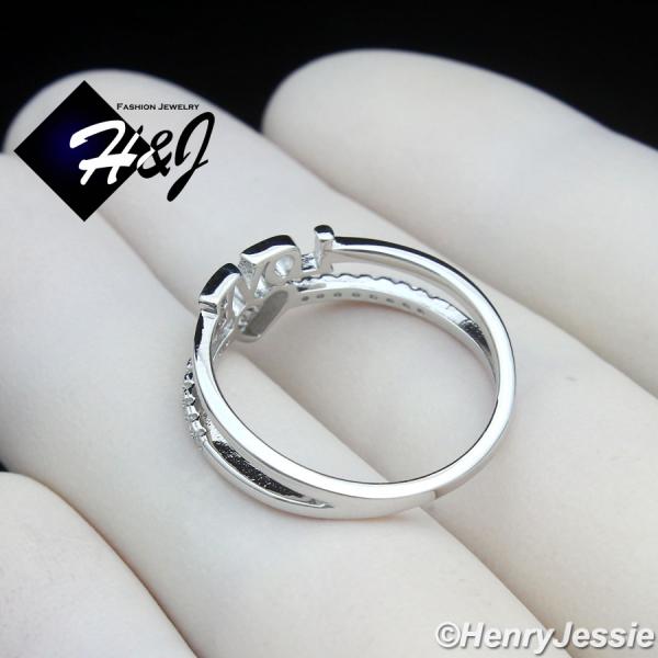 WOMEN 925 STERLING SILVER ICY CZ HEART GOLD PLATED/SILVER 